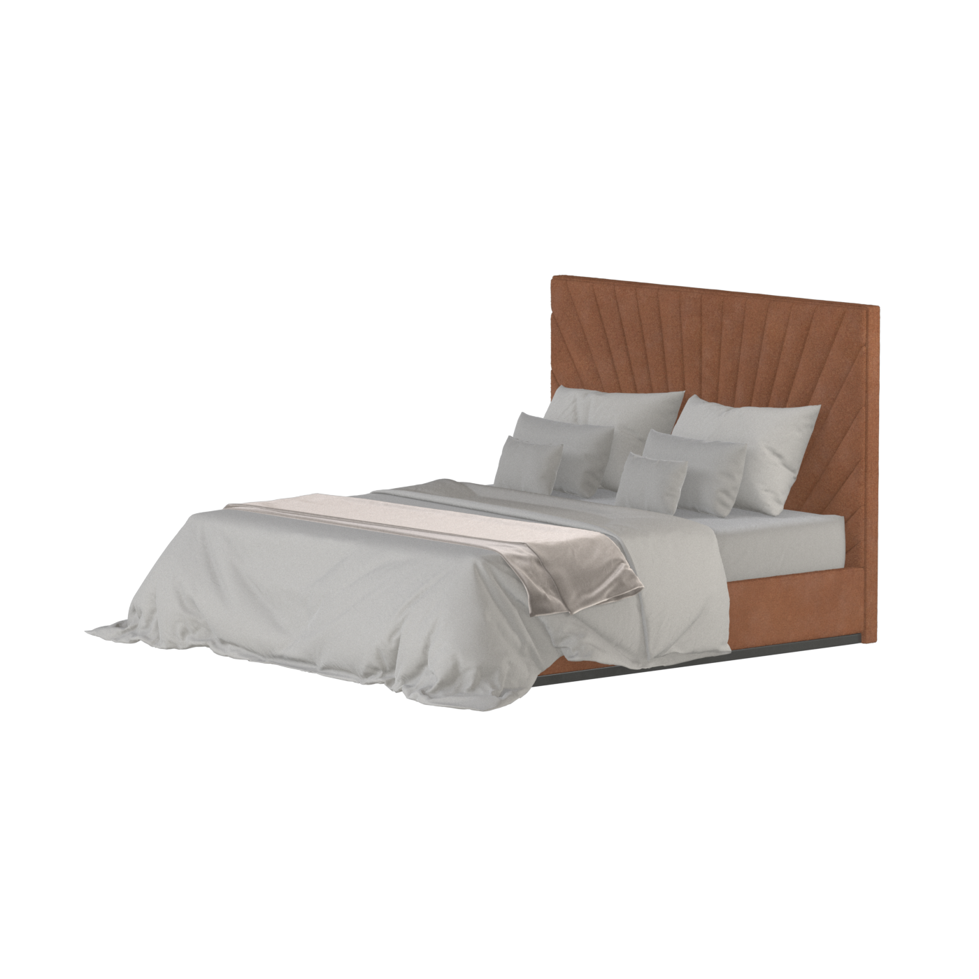 Lucia Bed With High Refined Headboard