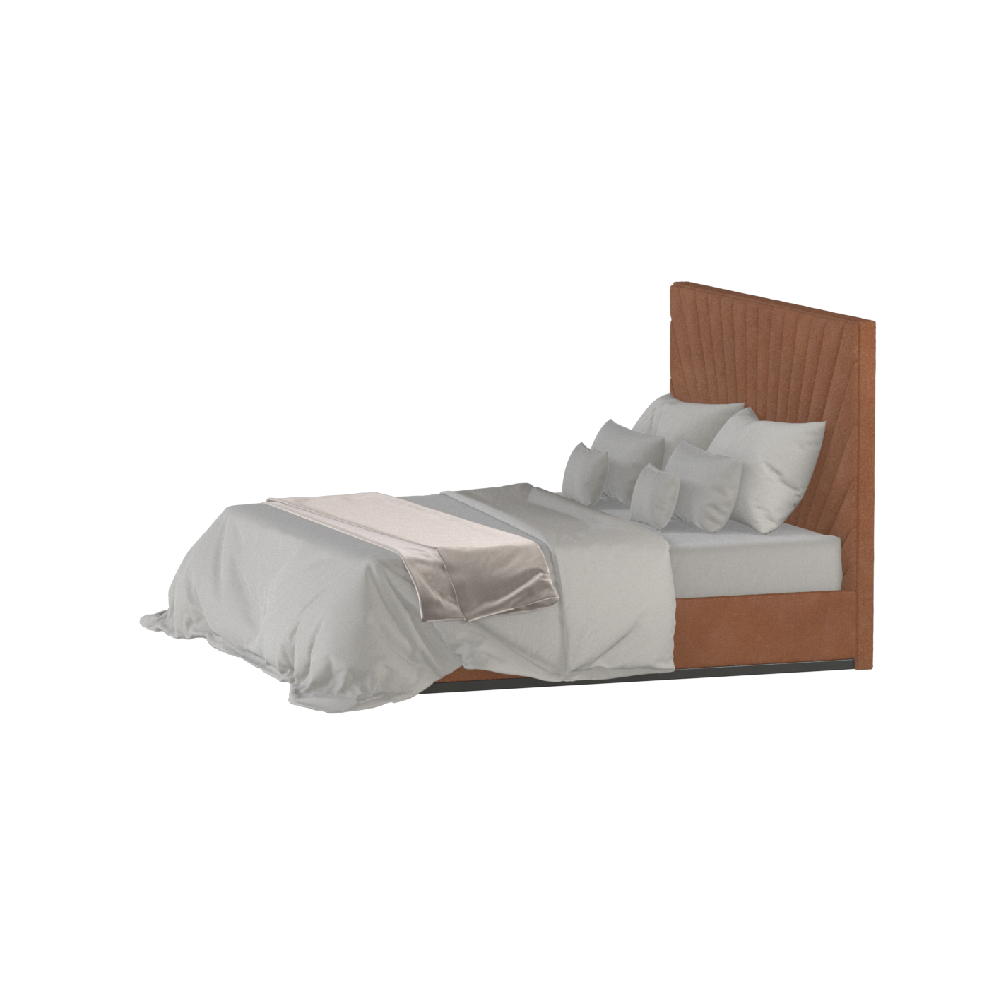 Lucia Bed With High Refined Headboard
