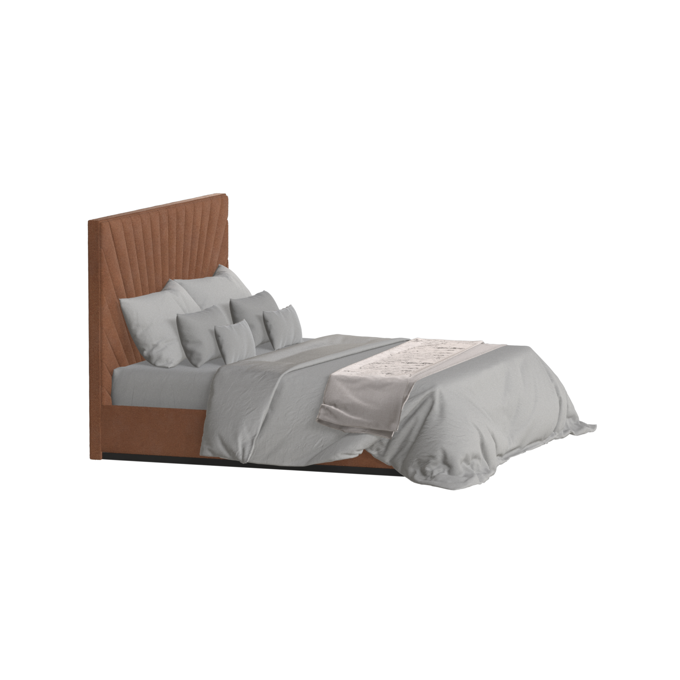 Lucia Bed With High Refined Headboard
