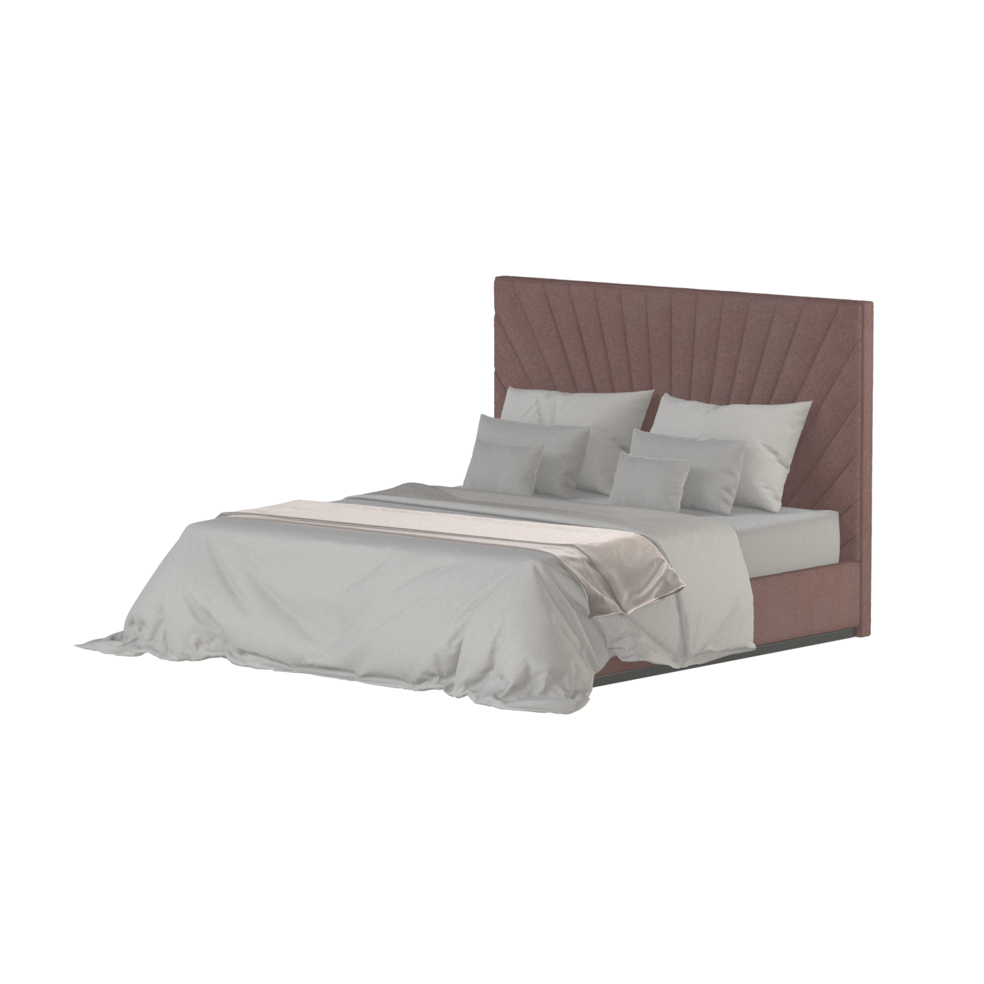Lucia Bed With High Refined Headboard