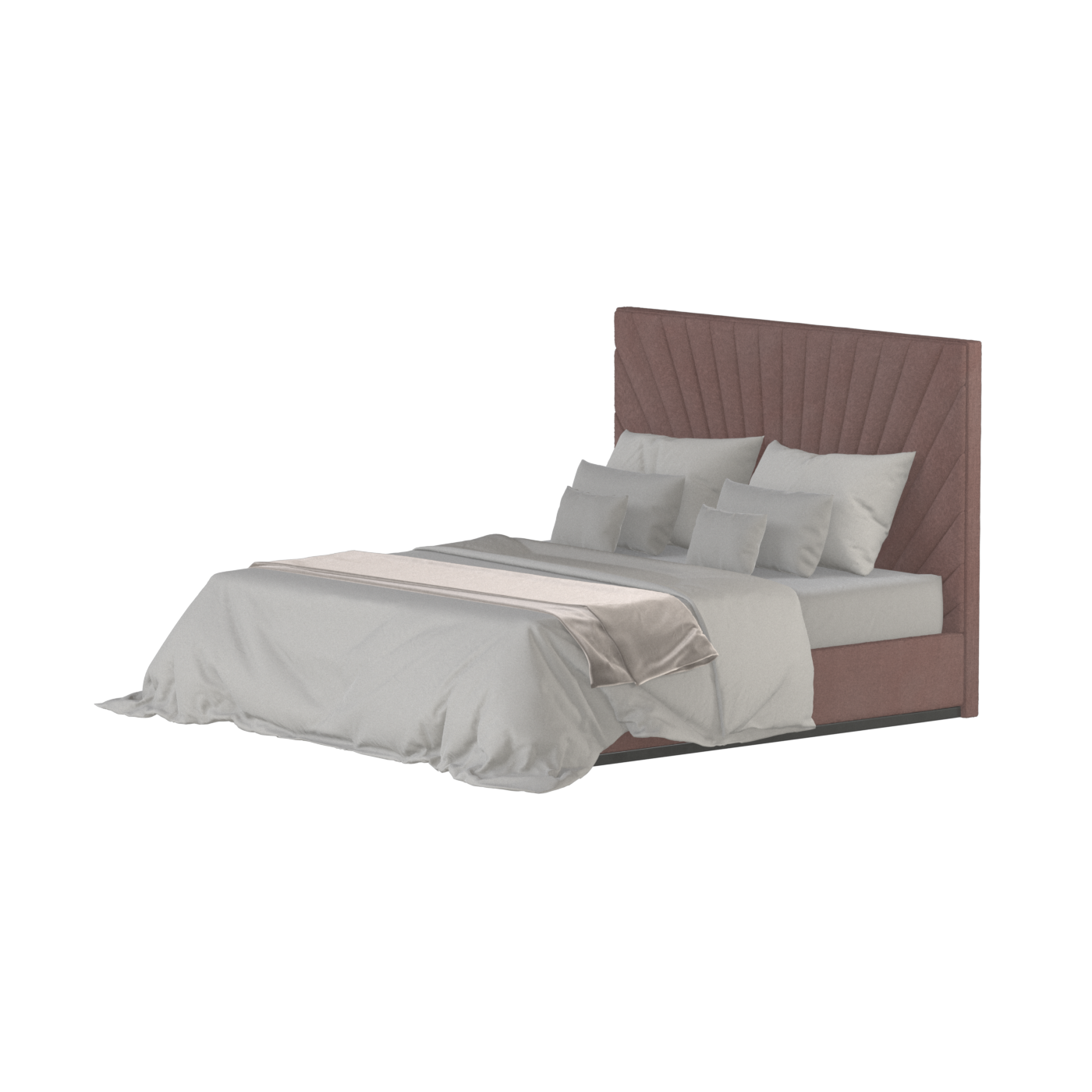 Lucia Bed With High Refined Headboard