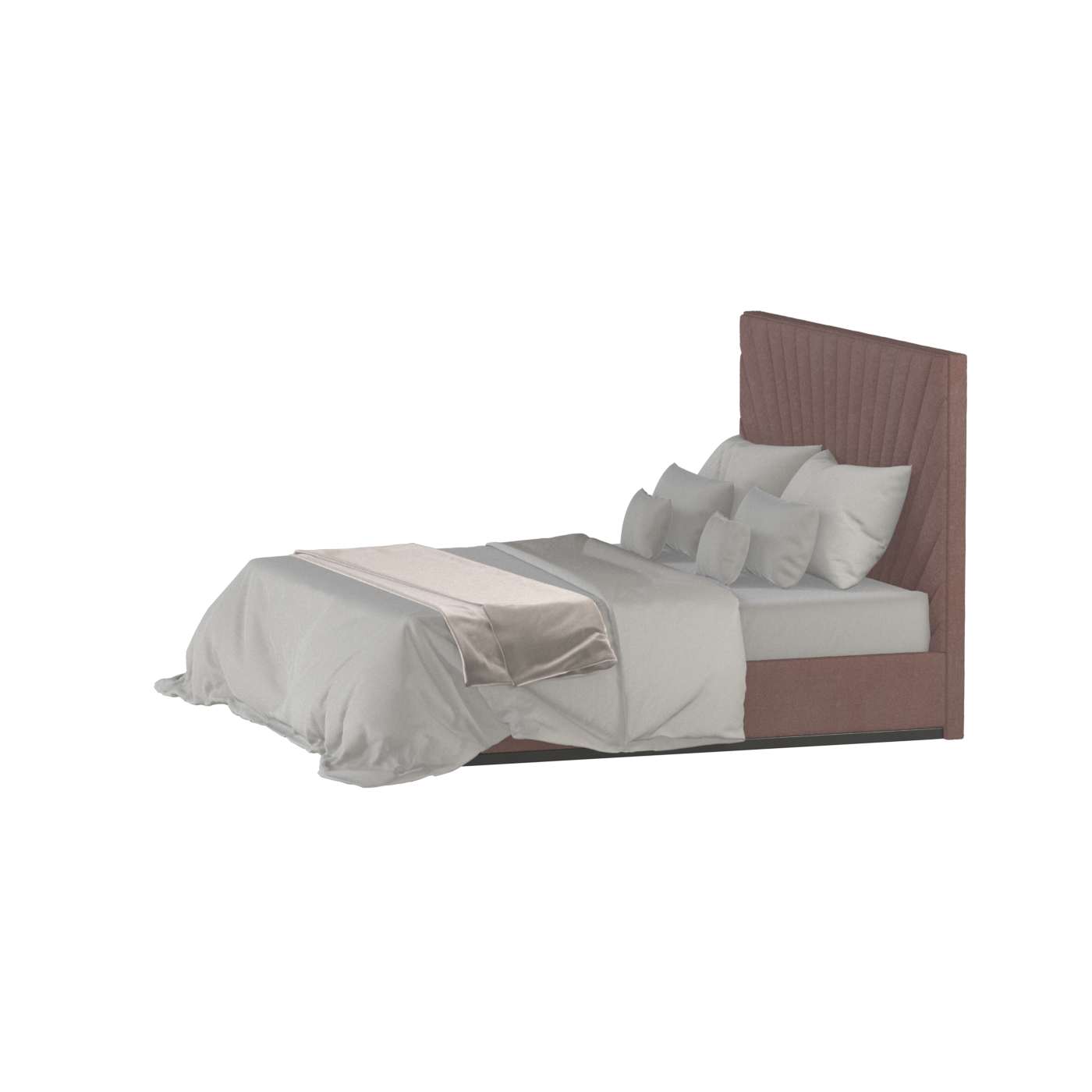 Lucia Bed With High Refined Headboard