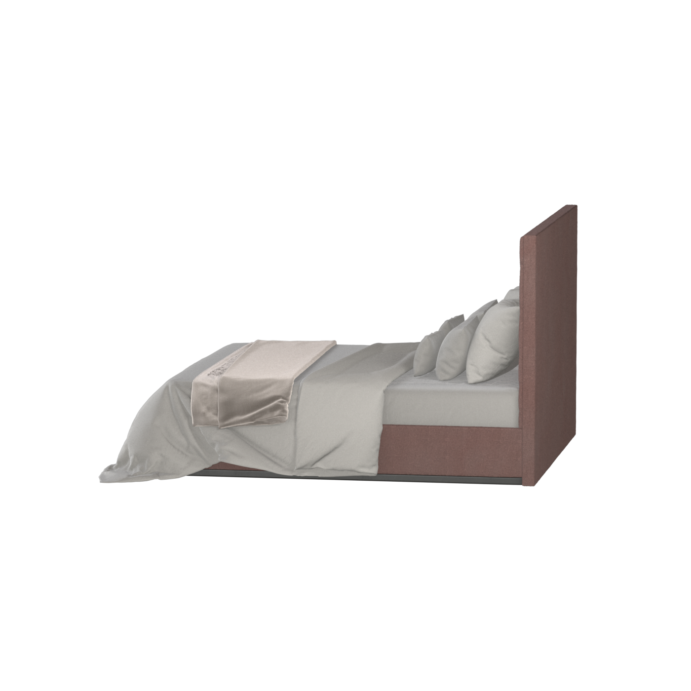 Lucia Bed With High Refined Headboard