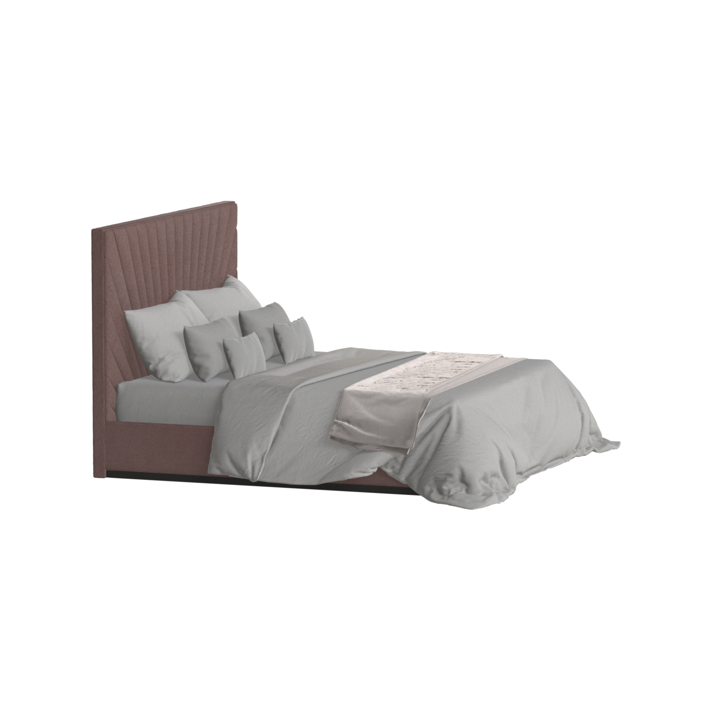 Lucia Bed With High Refined Headboard