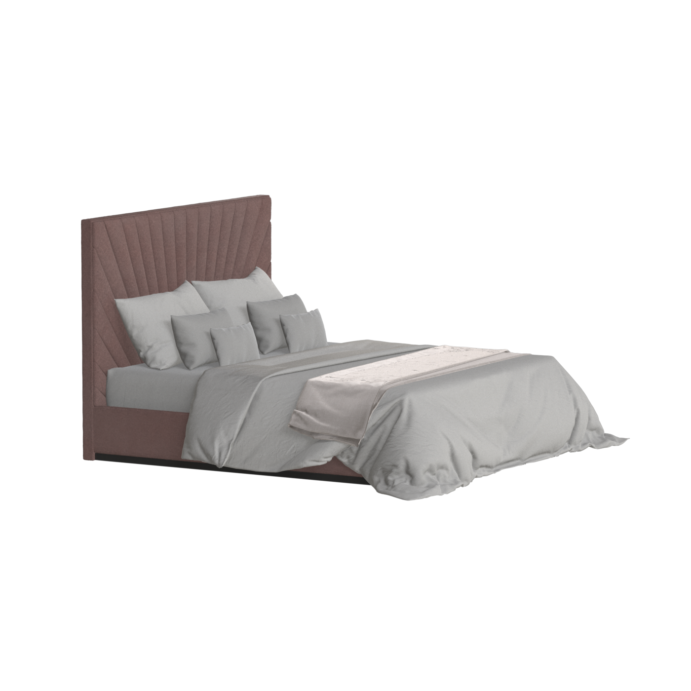 Lucia Bed With High Refined Headboard