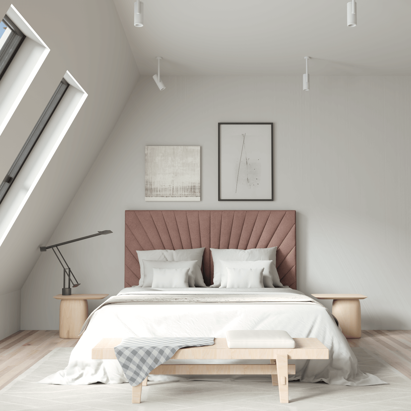 Lucia Bed With High Refined Headboard