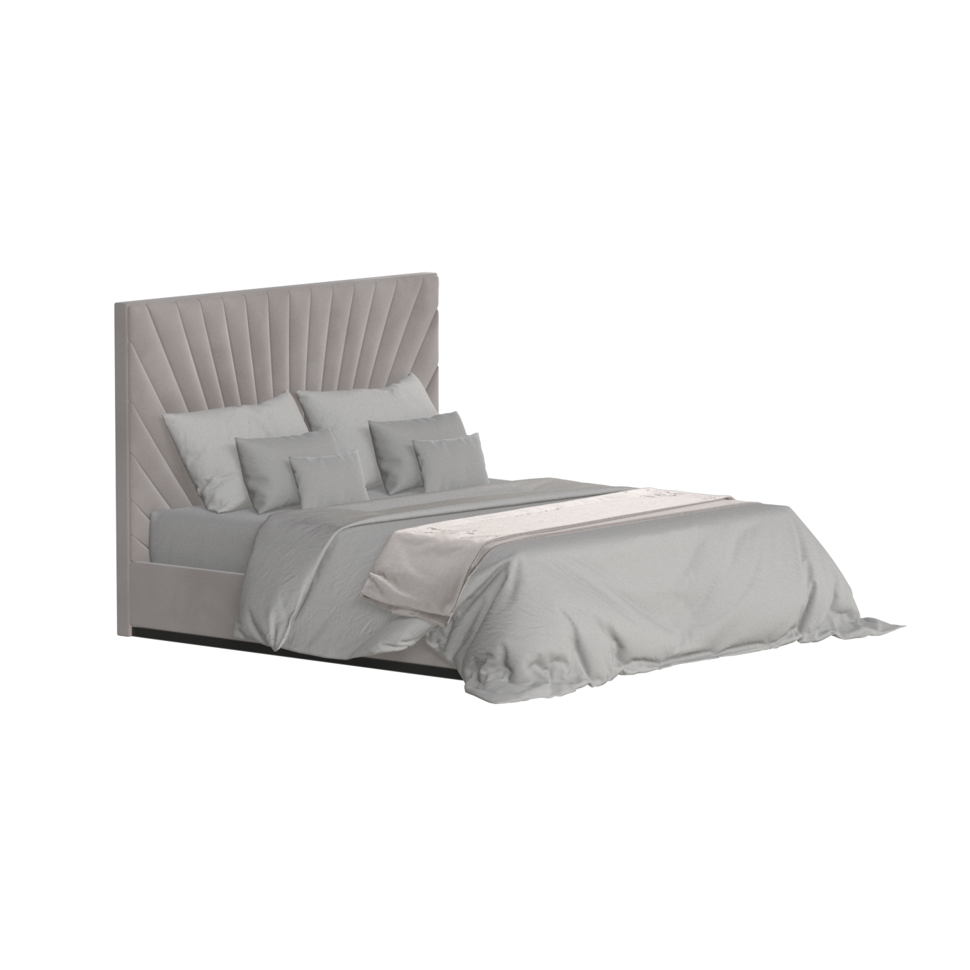 Lucia Bed With High Refined Headboard