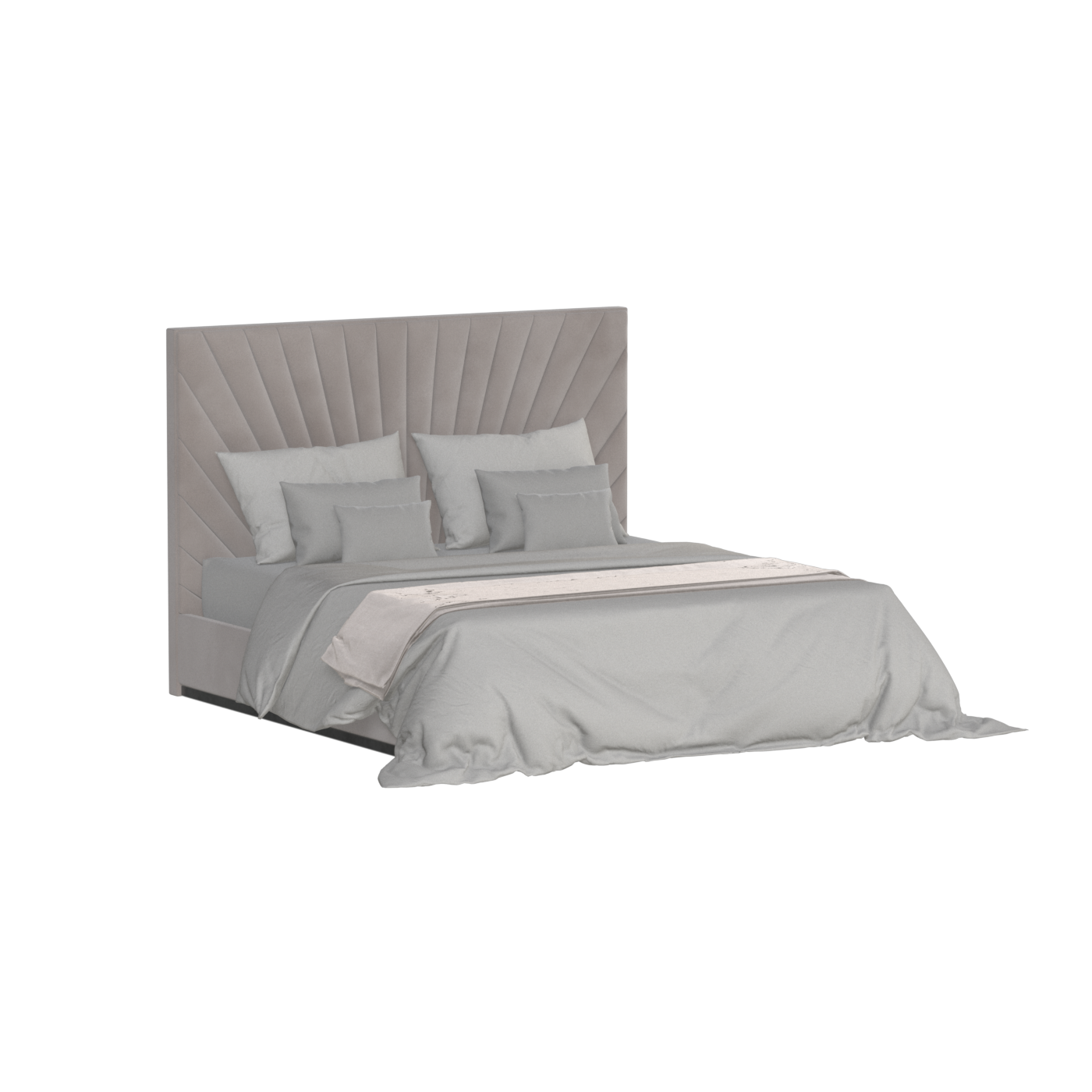 Lucia Bed With High Refined Headboard