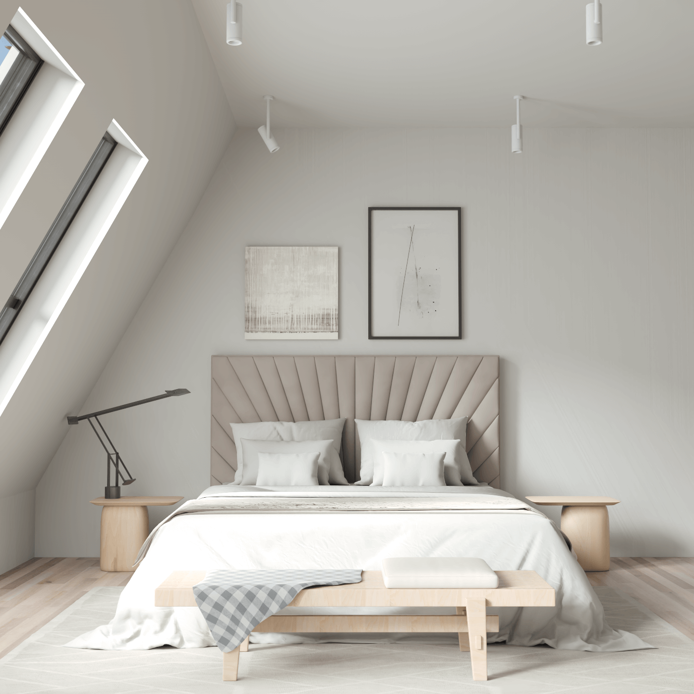 Lucia Bed With High Refined Headboard