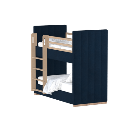 Paolo Bunk Bed with Soft Upholstery and Beechwood Accents