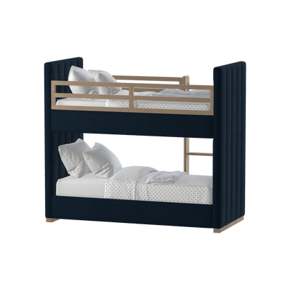 Paolo Bunk Bed with Soft Upholstery and Beechwood Accents