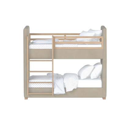 Paolo Bunk Bed with Soft Upholstery and Beechwood Accents