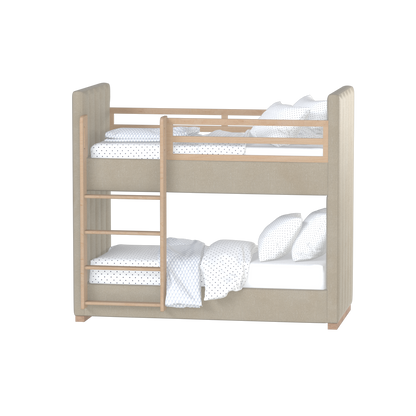 Paolo Bunk Bed with Soft Upholstery and Beechwood Accents