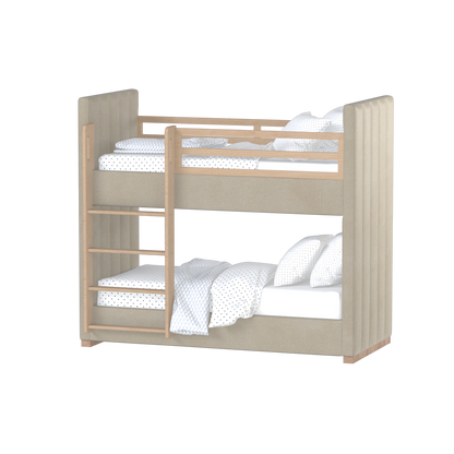 Paolo Bunk Bed with Soft Upholstery and Beechwood Accents