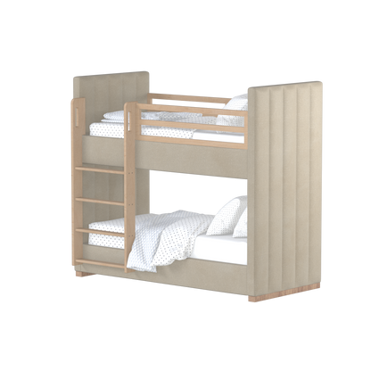 Paolo Bunk Bed with Soft Upholstery and Beechwood Accents