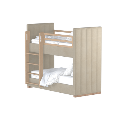 Paolo Bunk Bed with Soft Upholstery and Beechwood Accents