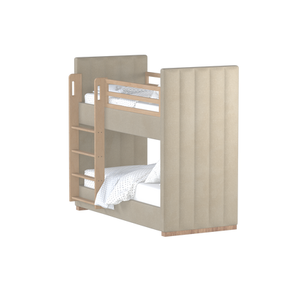 Paolo Bunk Bed with Soft Upholstery and Beechwood Accents