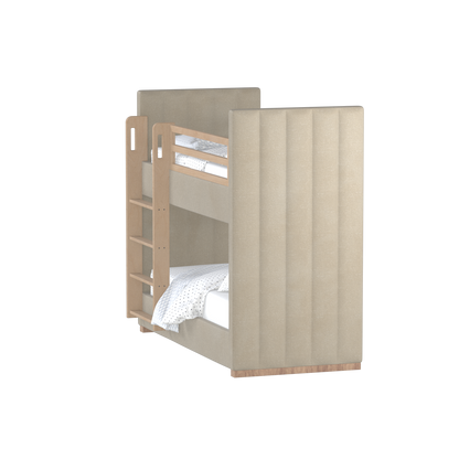 Paolo Bunk Bed with Soft Upholstery and Beechwood Accents