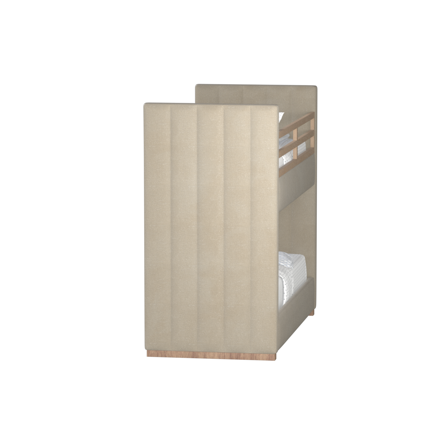 Paolo Bunk Bed with Soft Upholstery and Beechwood Accents