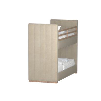 Paolo Bunk Bed with Soft Upholstery and Beechwood Accents