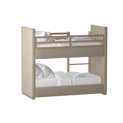 Paolo Bunk Bed with Soft Upholstery and Beechwood Accents