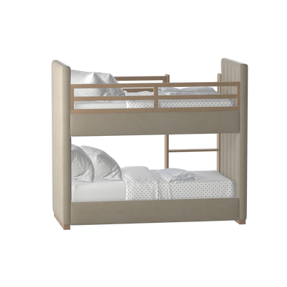 Paolo Bunk Bed with Soft Upholstery and Beechwood Accents