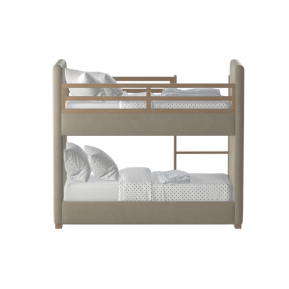 Paolo Bunk Bed with Soft Upholstery and Beechwood Accents