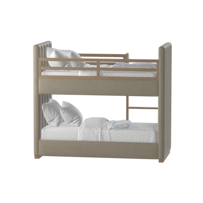 Paolo Bunk Bed with Soft Upholstery and Beechwood Accents