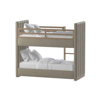 Paolo Bunk Bed with Soft Upholstery and Beechwood Accents