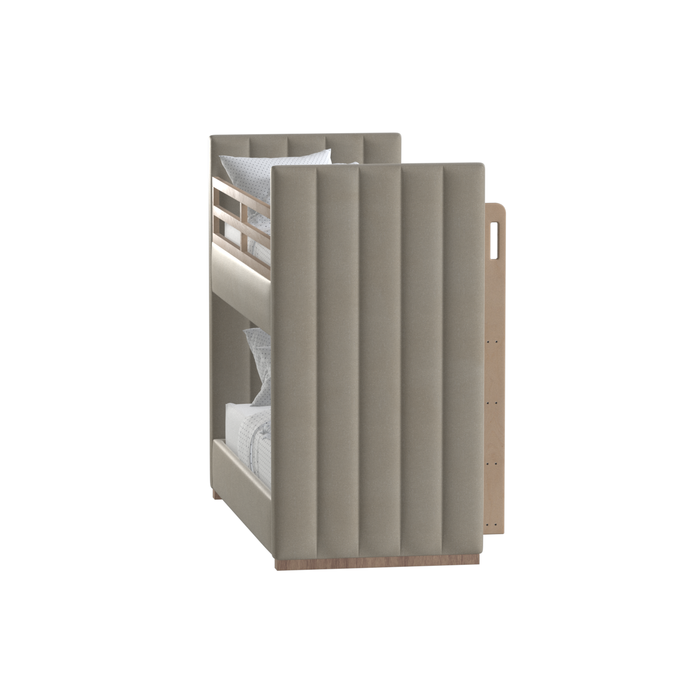 Paolo Bunk Bed with Soft Upholstery and Beechwood Accents