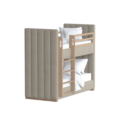 Paolo Bunk Bed with Soft Upholstery and Beechwood Accents