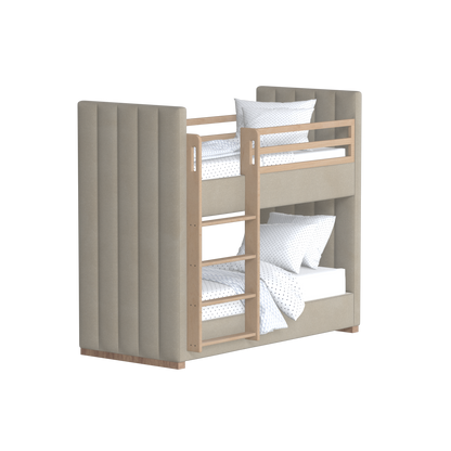 Paolo Bunk Bed with Soft Upholstery and Beechwood Accents