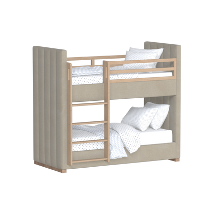 Paolo Bunk Bed with Soft Upholstery and Beechwood Accents