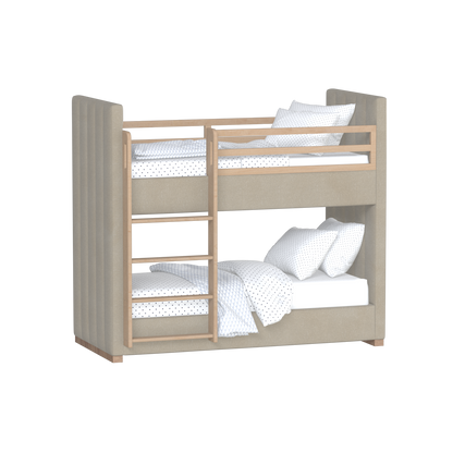 Paolo Bunk Bed with Soft Upholstery and Beechwood Accents