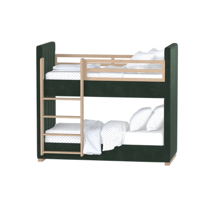 Paolo Bunk Bed with Soft Upholstery and Beechwood Accents