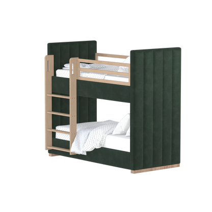 Paolo Bunk Bed with Soft Upholstery and Beechwood Accents
