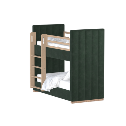 Paolo Bunk Bed with Soft Upholstery and Beechwood Accents
