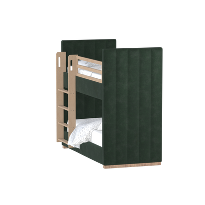 Paolo Bunk Bed with Soft Upholstery and Beechwood Accents