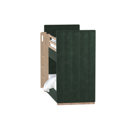 Paolo Bunk Bed with Soft Upholstery and Beechwood Accents