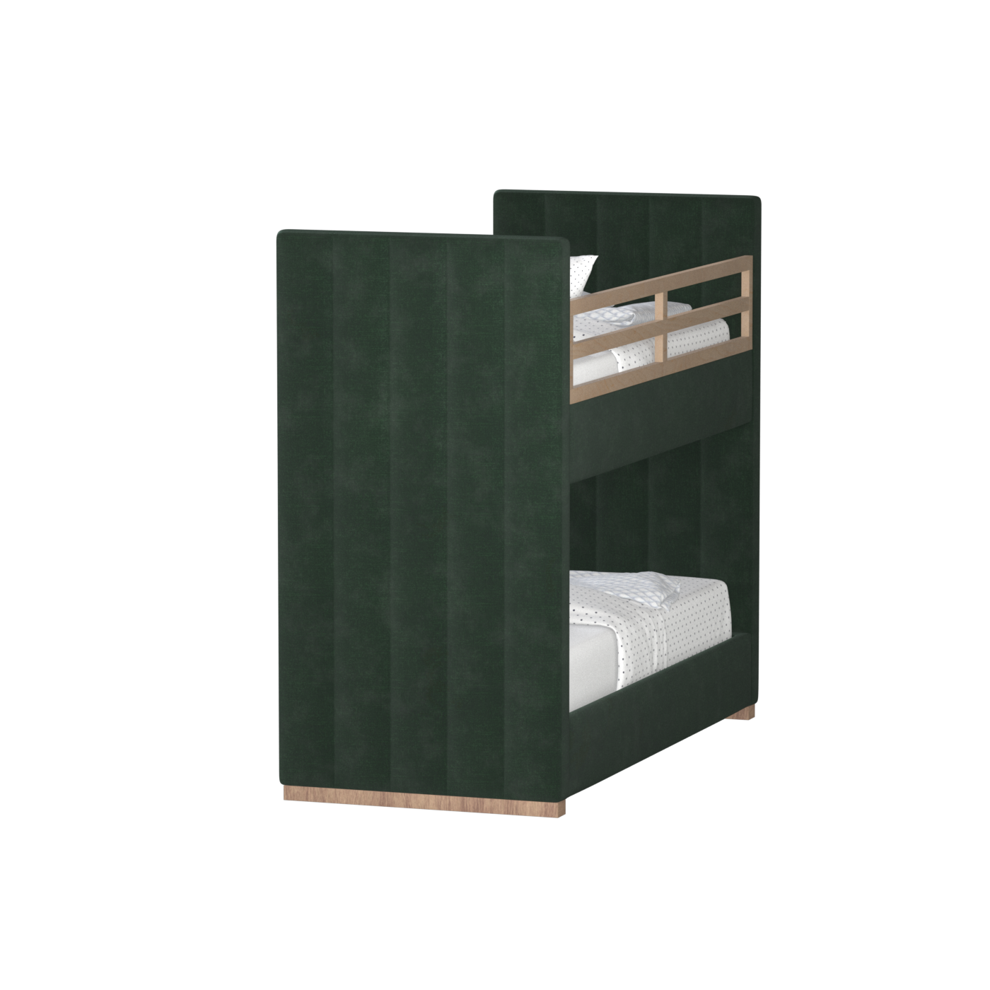 Paolo Bunk Bed with Soft Upholstery and Beechwood Accents