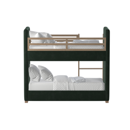 Paolo Bunk Bed with Soft Upholstery and Beechwood Accents