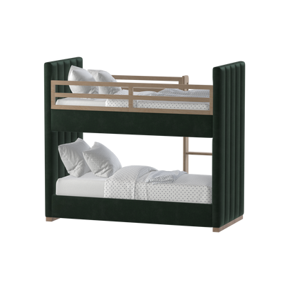 Paolo Bunk Bed with Soft Upholstery and Beechwood Accents