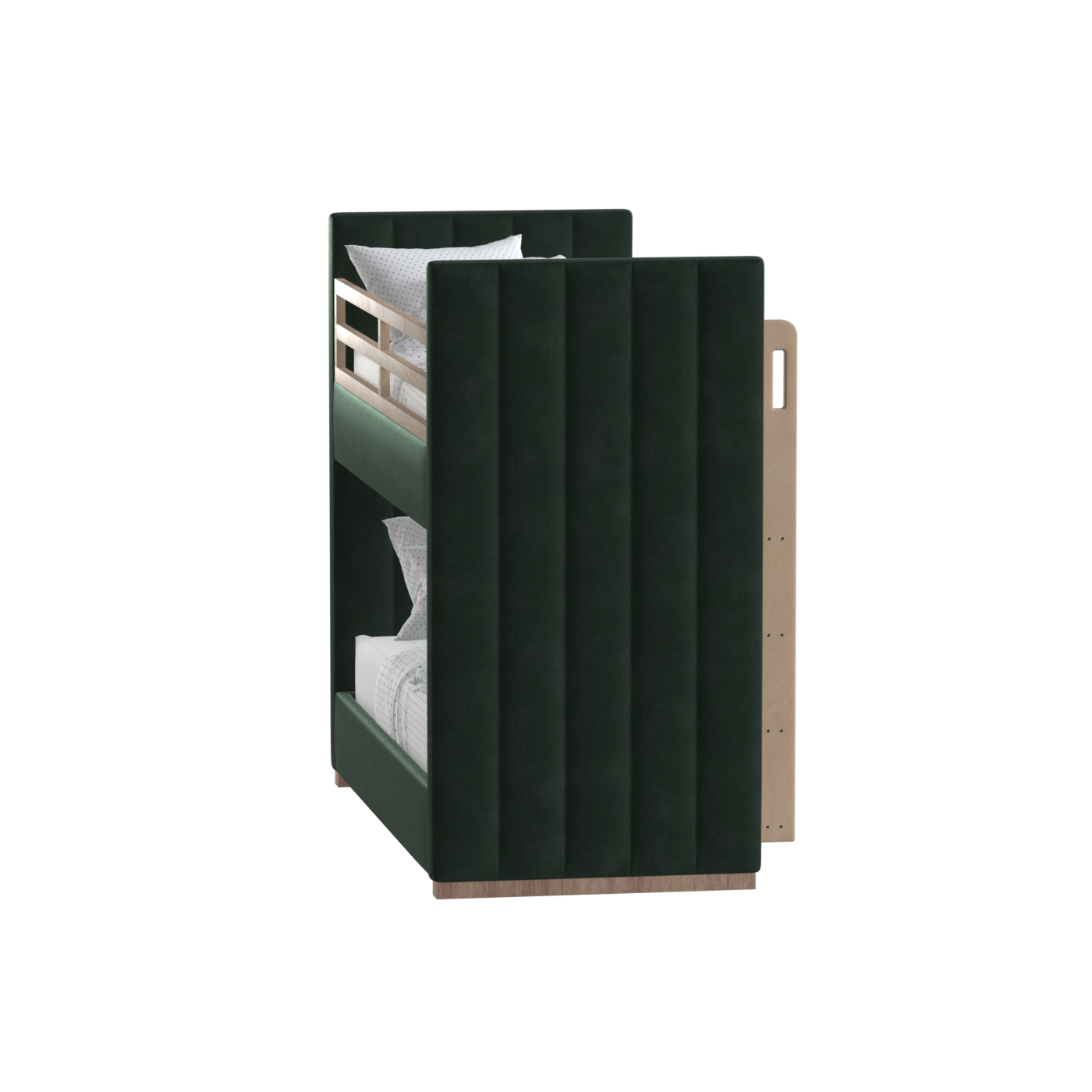 Paolo Bunk Bed with Soft Upholstery and Beechwood Accents