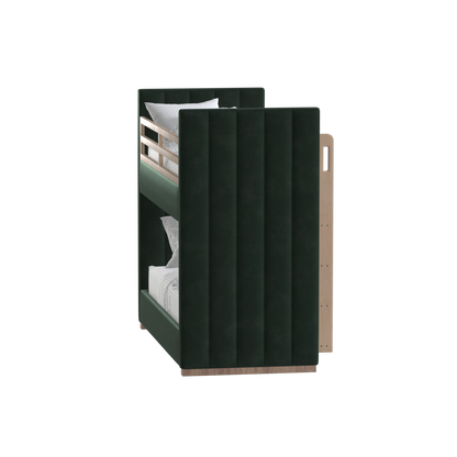 Paolo Bunk Bed with Soft Upholstery and Beechwood Accents