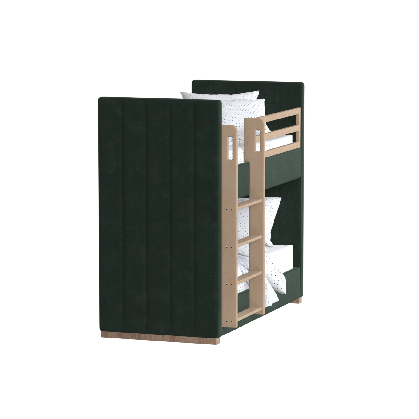 Paolo Bunk Bed with Soft Upholstery and Beechwood Accents