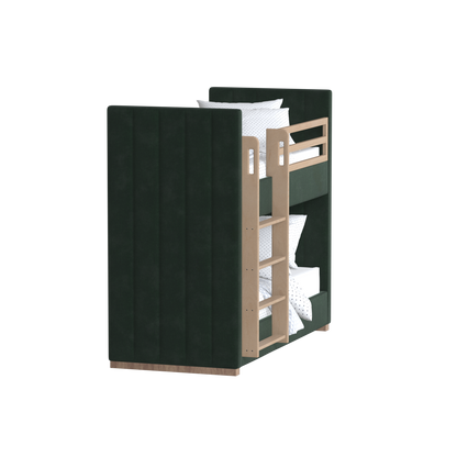 Paolo Bunk Bed with Soft Upholstery and Beechwood Accents