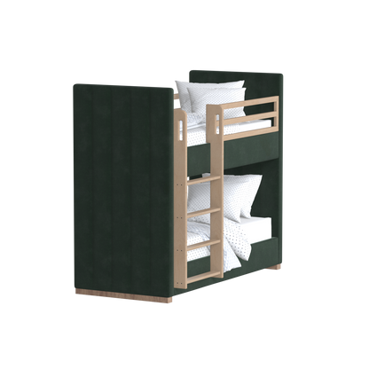 Paolo Bunk Bed with Soft Upholstery and Beechwood Accents
