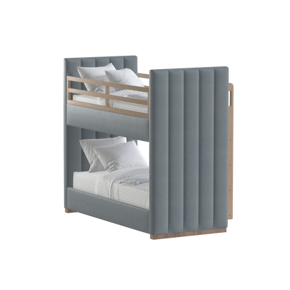 Paolo Bunk Bed with Soft Upholstery and Beechwood Accents