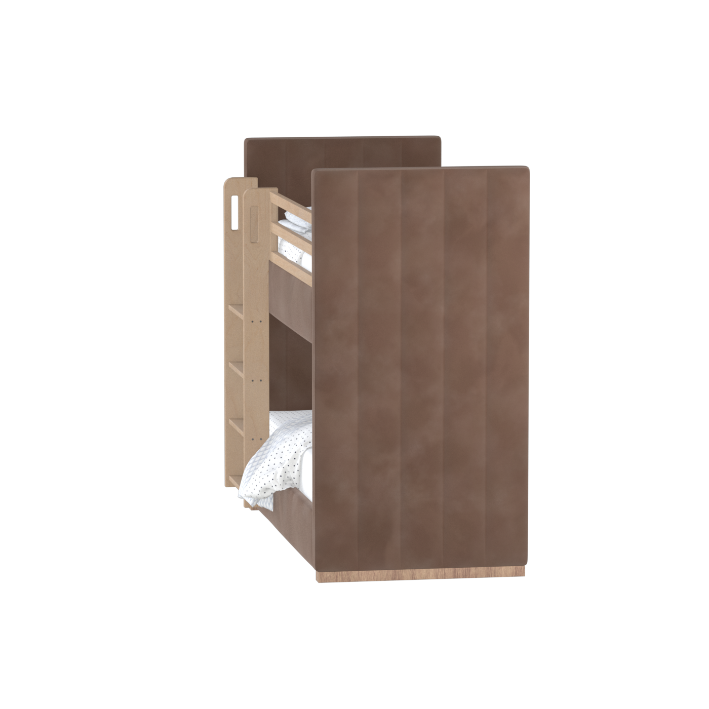 Paolo Bunk Bed with Soft Upholstery and Beechwood Accents