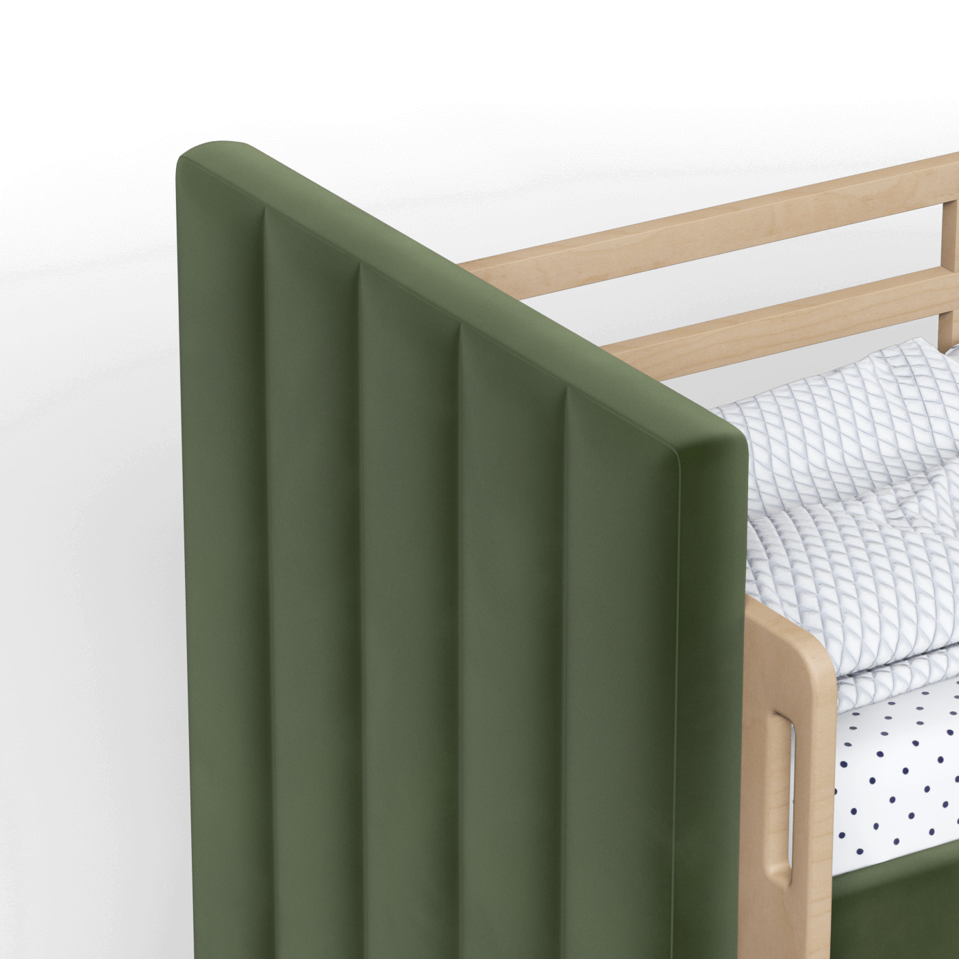 Paolo Bunk Bed with Soft Upholstery and Beechwood Accents